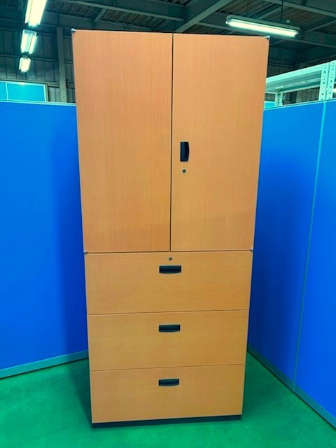 イトーキ　ナチュラル　W900×D450×H2136　オフィスキャビネット　上下セット［278］