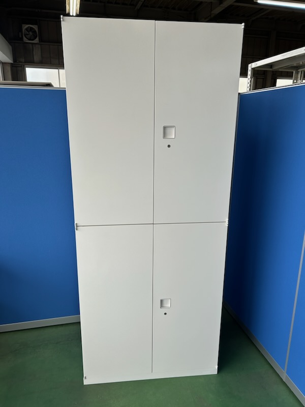 オカムラ　レクトライン　ネオホワイト　W900×D450×H2160　両開き書庫　上下セット［479］