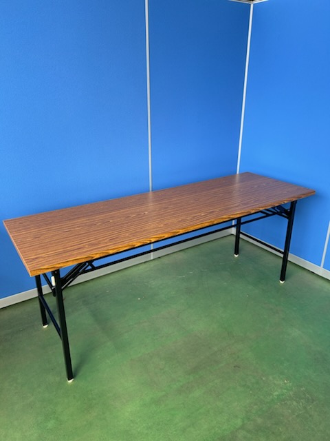 【未使用品】 ダイセン　折りたたみテーブル　W1800　チーク［527］