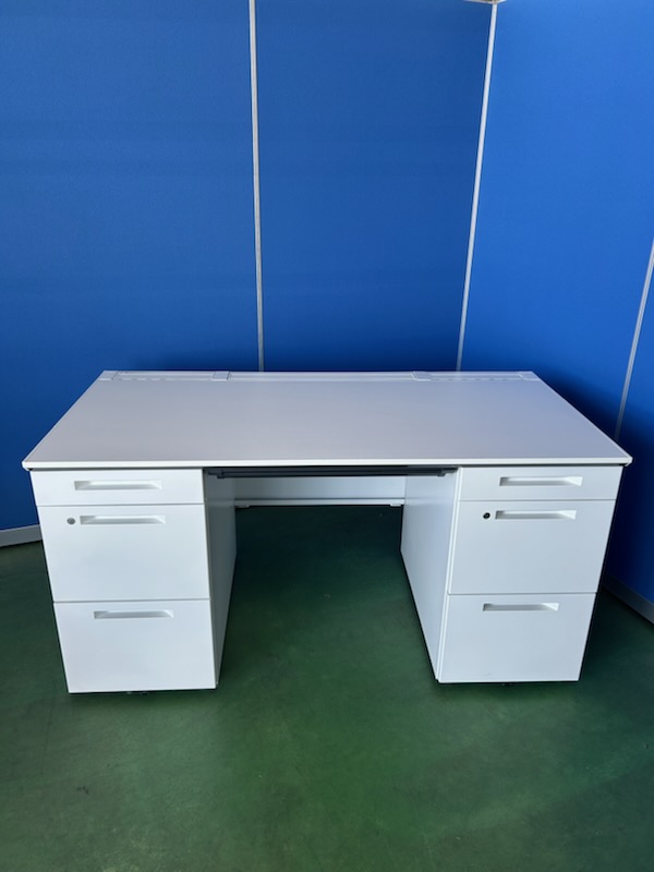 コクヨ　iSシリーズ　W1400　ホワイト　両袖机