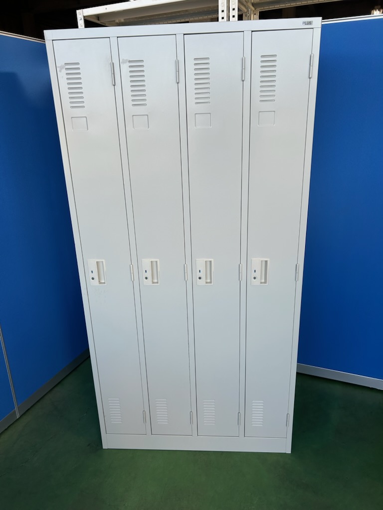［訳あり］プラス　4人用　ニューグレー　オフィスロッカー