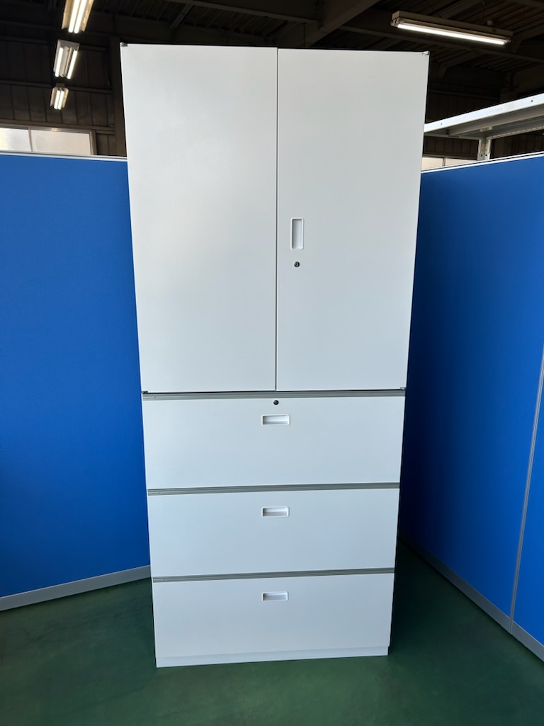 イトーキ　シンラインキャビネットA4　ホワイト　オフィスキャビネット　上下セット